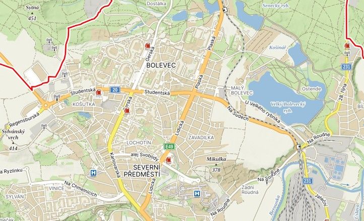 Lokalita oprav (zdroj: Mapy.cz) 240528_Lidicka_Plaska