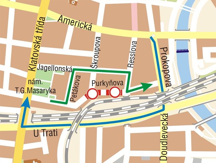 Mapa I. etapy opravy Purkyňovy ulice 240813_Mapa_Purkynova