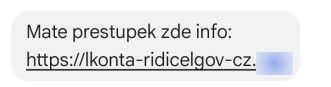Příklad textové zprávy, předstírající, že je odeslána správním orgánem 240827_Podvodna_sms_2