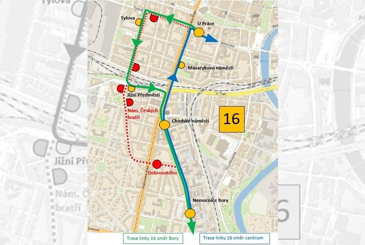 Mapa linek MHD (zdroj: PMDP) 241010_Dobrovskeho_MHD