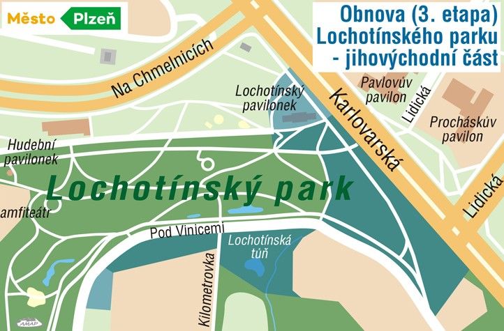Třetí etapa revitalizace - mapa 250310_Lochotinsky_park_Mapa