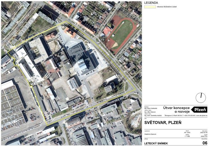 Letecký snímek řešeného území 251121_Svetovar_Plzen_Uzemi